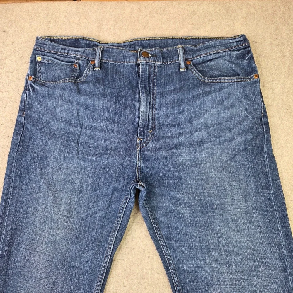Levi's 505 Jeans Mens 38x32 Blue Denim Regular Fit Straight Leg Stretch Workwear